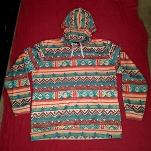INTO THE AM Sz.XL Aztec Tribal Print Hoodie. QUALITY